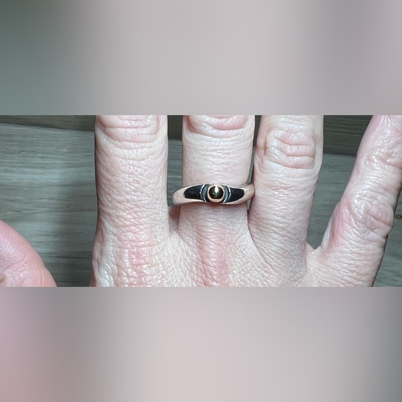 Vintage Handmade Sterling Silver & Gold Ball Ring, Size 7.5 - Picture 6 of 9